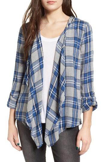 Women's Roxy City Plaid Drape Front Cardigan - Blue
