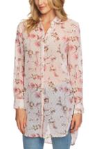 Women's Cece Duchess Floral Sheer Top - Pink