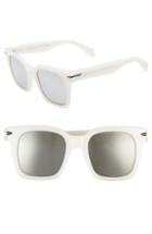 Women's Rag & Bone 51mm Polarized Mirrored Square Sunglasses - White