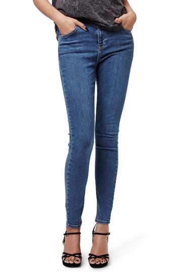 Women's Topshop Jamie High Waist Skinny Jeans W X 30l (fits Like 24w) X - Blue