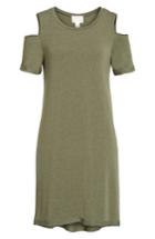Petite Women's Caslon Cold Shoulder Shift Dress P - Green