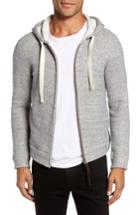 Men's Billy Reid Brushed Cotton Zip Hoodie, Size - Grey