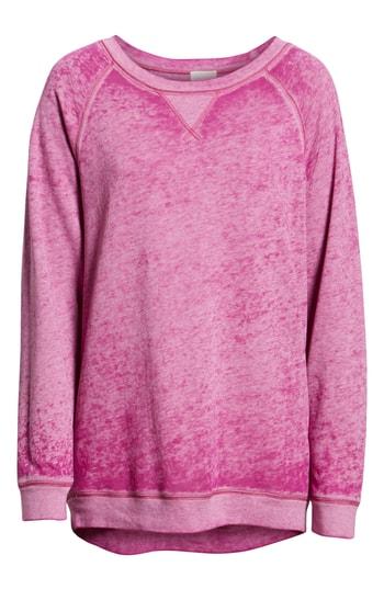 Petite Women's Caslon Burnout Sweatshirt P - Purple