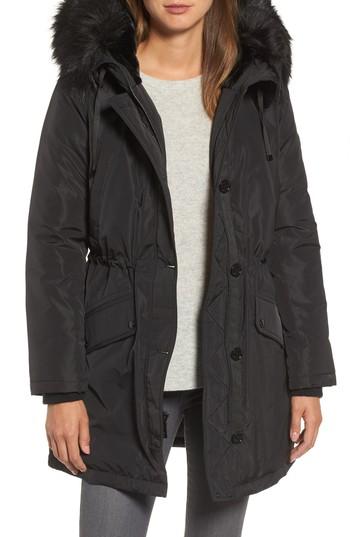 Women's Michael Michael Kors Waterproof Anorak With Faux Fur Hood