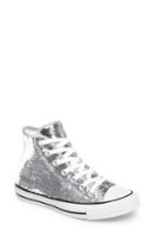 Women's Converse Chuck Taylor All Star Sequin High Top Sneaker .5 M - Metallic