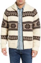 Men's Schott Nyc Lined Zip Sweater Jacket - White
