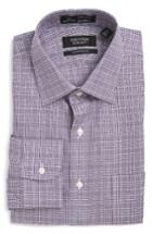 Men's Nordstrom Men's Shop Smartcare(tm) Traditional Fit Plaid Dress Shirt 35 - Purple