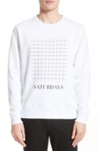 Men's Saturdays Nyc Bowery Grid Logo Sweatshirt - White