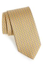 Men's Salvatore Ferragamo Emma Print Silk Tie, Size - Yellow