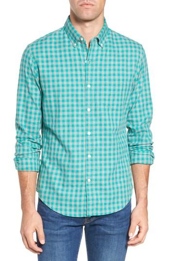 Men's Bonobos Slim Fit Washed Check Herringbone Sport Shirt - Green