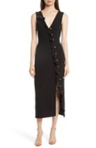 Women's Saloni Ruffle Button Midi Dress - Black