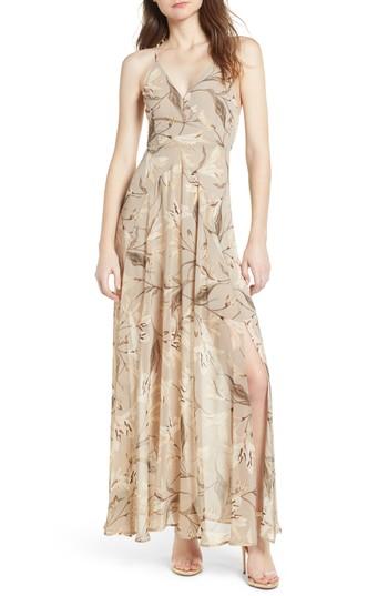 Women's Astr The Label Surplice Maxi Dress - Beige