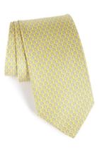 Men's Salvatore Ferragamo Darwin Geometric Gancini Silk Tie, Size - Yellow