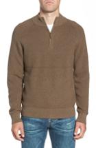 Men's Nordstrom Men's Shop Ribbed Quarter Zip Sweater - Brown
