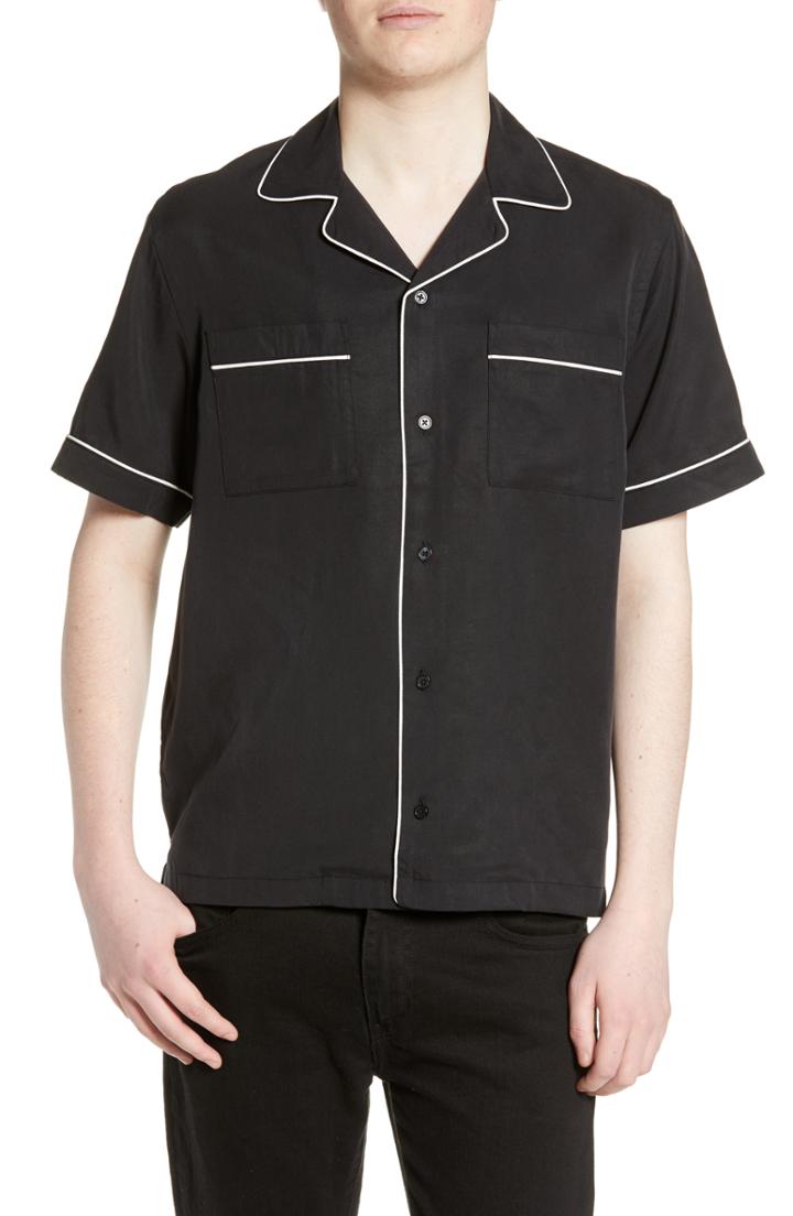 Men's Saturdays Nyc Cameron Camp Shirt - Black