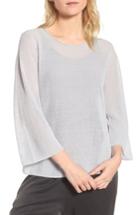 Women's Eileen Fisher Organic Linen Blend Sweater, Size - Blue