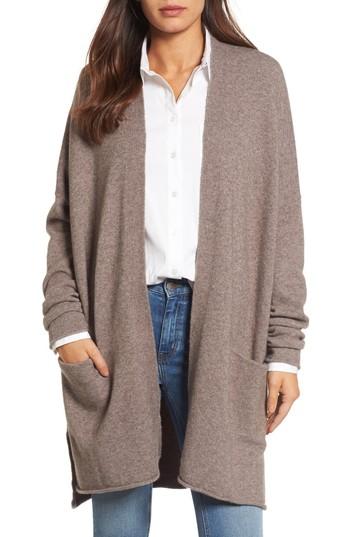 Women's Caslon Long Cardigan, Size - Brown