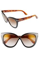 Women's Tom Ford Arabella 59mm Cat Eye Sunglasses - Black/ Havana/ Brown Flash