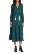 Women's Veronica Beard Sloane Embroidered Silk Shirtdress - White
