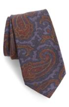 Men's Michael Bastian Paisley Wool Tie, Size - Blue