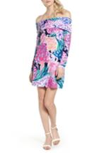 Women's Lilly Pulitzer Trisha Off The Shoulder Dress, Size - Purple