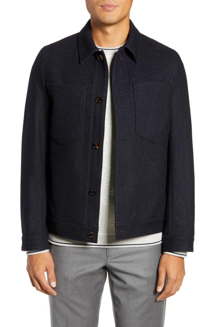 Men's Ted Baker London Rarebit Slim Fit Shirt Jacket (s) - Blue