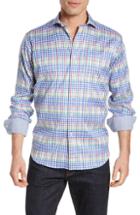 Men's Bugatchi Classic Fit Check Print Sport Shirt - Blue