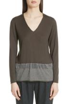 Women's Fabiana Filippi Beaded Fringe Wool Blend Sweater Us / 38 It - Brown