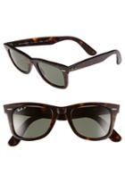 Men's Ray-ban 'classic Wayfarer' 50mm Polarized Sunglasses - Tortoise/ Green P