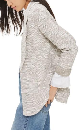 Women's Topshop Boucle Boyfriend Blazer Us (fits Like 0) - Grey