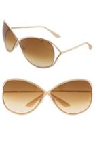 Women's Tom Ford Miranda 68mm Open Temple Oversize Metal Sunglasses - Shiny Rose Gold