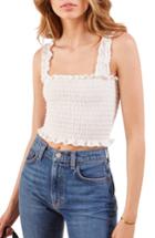 Women's Reformation Leonore Smock Crop Top - White