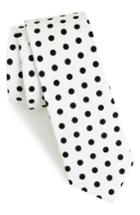 Men's 1901 Montrose Dot Cotton Skinny Tie, Size - White