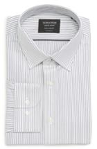 Men's Nordstrom Men's Shop Tech-smart Traditional Fit Stripe Stretch Dress Shirt .5 32/33 - Grey