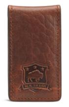 Men's Trask Leather Money Clip - Brown