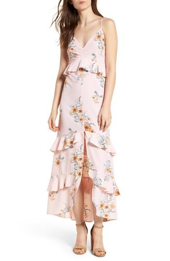 Women's Lush Tiered Maxi Dress - Pink