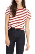 Women's Madewell Northside Vintage Stripe Tee, Size - Brown