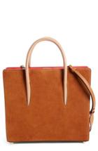 Christian Louboutin Medium Paloma Loubiwoodstock V Suede & Leather Tote - Brown
