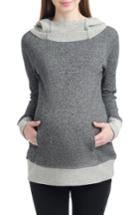 Women's Kimi And Kai Pippy Cowl Neck Maternity Hoodie - Grey