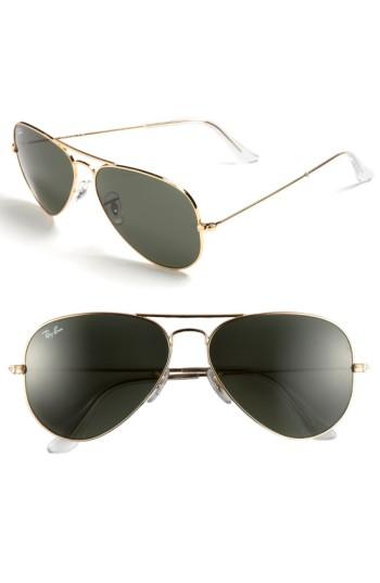 Women's Ray-ban Standard Original 58mm Aviator Sunglasses - Gold