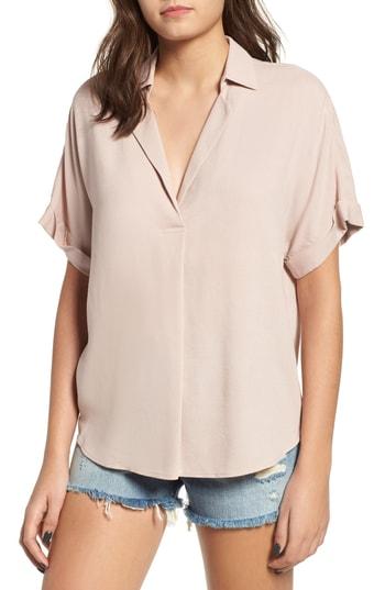 Women's All In Favor Button Back Top - Grey