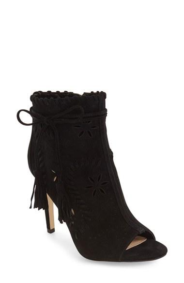 Women's Ivanka Trump 'daner' Open Toe Bootie M - Black