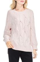 Women's Vince Camuto Long Sleeve Chunky Cable Sweater, Size - Pink