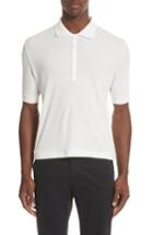 Men's Thom Browne Ribbed Polo Shirt - White
