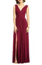 Women's Dessy Collection Surplice Ruched Chiffon Gown - Red