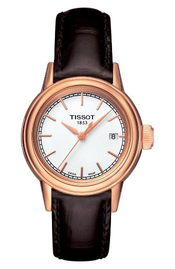 Women's Tissot Carson Leather Strap Watch, 28mm