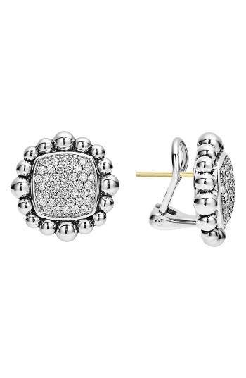 Women's Lagos Caviar Spark Square Diamond Stud Earrings