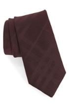 Men's Burberry Manston Tonal Check Silk Skinny Tie, Size - Red