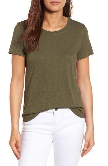 Women's Caslon Slub Crewneck Tee, Size - Green