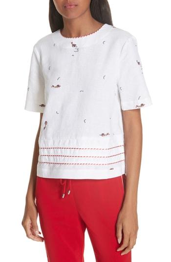 Women's Ted Baker London Colour By Numbers Noleen Embroidered Shell - Ivory